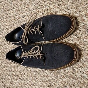 EUC Cole Haan navy suede oxford/derby shoes